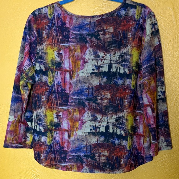 Parsley & Sage Colorful Abstract Women's Blouse/short tunic Medium Made in India - Picture 7 of 8
